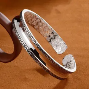 pulseira de prata 925 textura circular