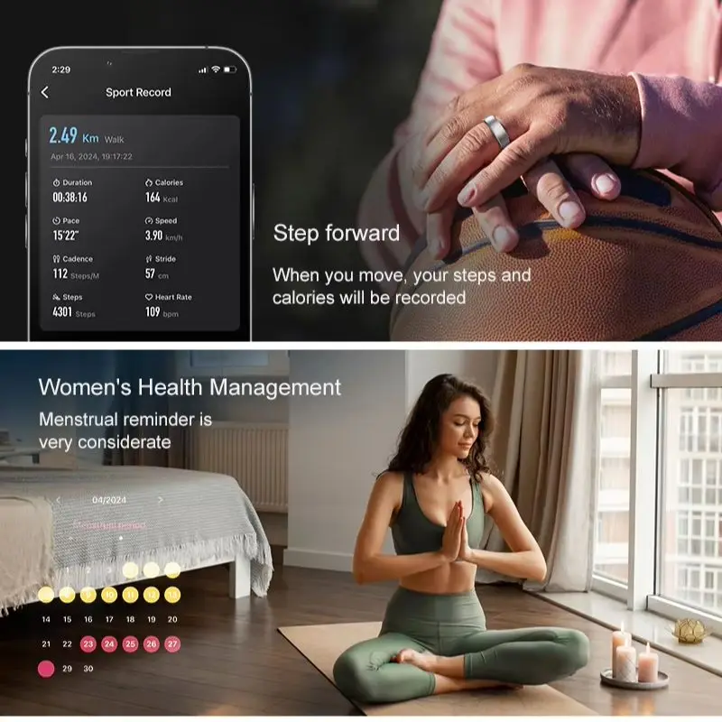 Uhoofit R10 Anel Inteligente Monitoramento Frequência Cardíaca Sono - Imagem 2