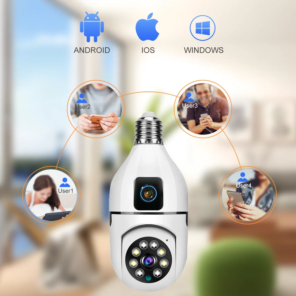 Câmera de Segurança Lâmpada IP Dupla Lente 8MP Wi-Fi V380 Pro - Imagem 2