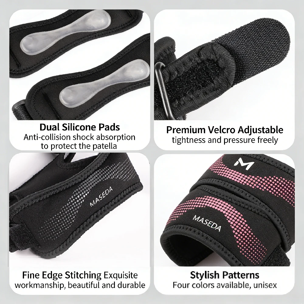 Faixa de Suporte Patelar Órtese de Joelho Aberta Neoprene BRANCO - Imagem 2