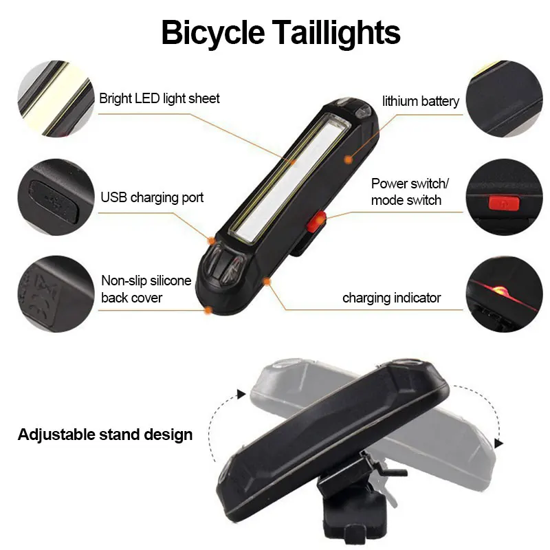 Luz de Bicicleta LED T6 Recarregável USB Amarela - Imagem 6