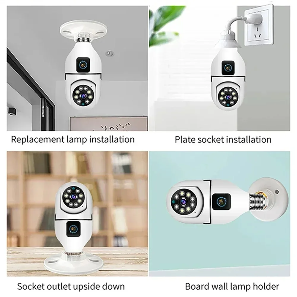 Câmera de Segurança Lâmpada IP Dupla Lente 8MP Wi-Fi V380 Pro - Imagem 5