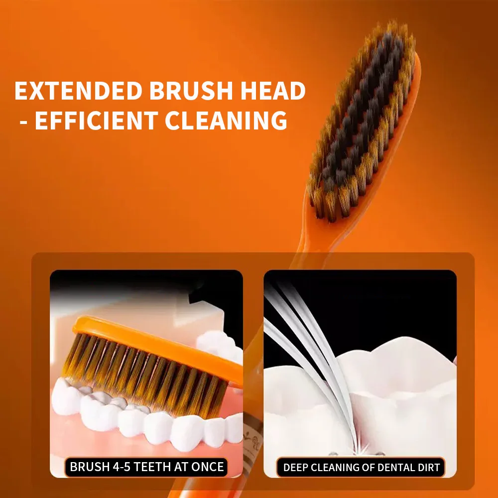 Escova Dental Macia Laranja para Limpeza Profunda Adultos - Imagem 2