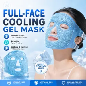 máscara facial e olhos de gel