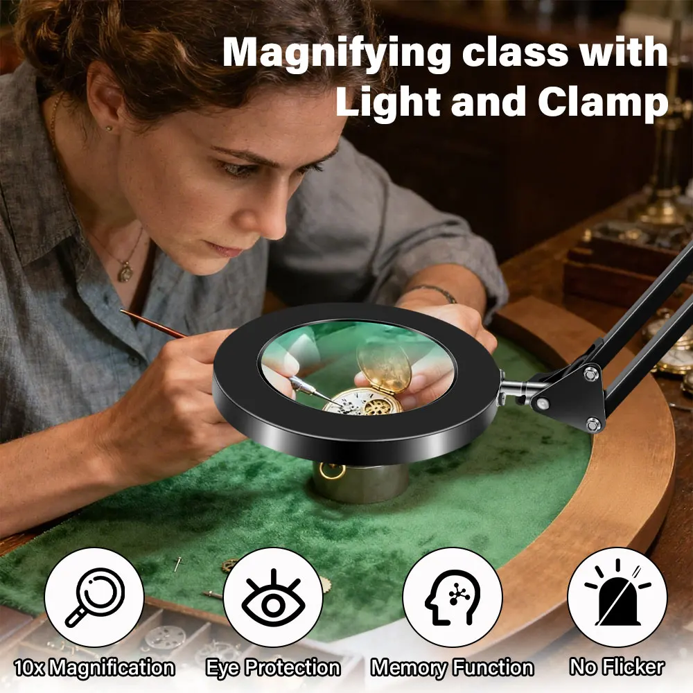 Lâmpada de Mesa com Lupa 8X/10X 72 LEDs - Imagem 5