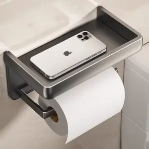 suporte papel higiênico alumínio parede