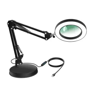 lâmpada de mesa com ampliação 10X LED USB
