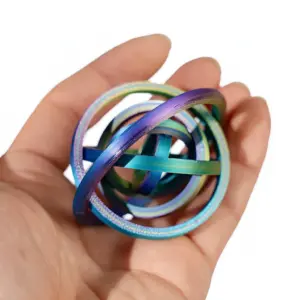 anel de dedo hexagonal giratório