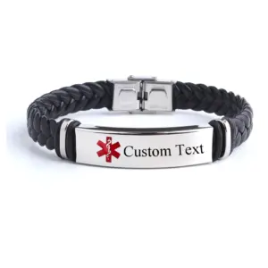 pulseira de couro gravada