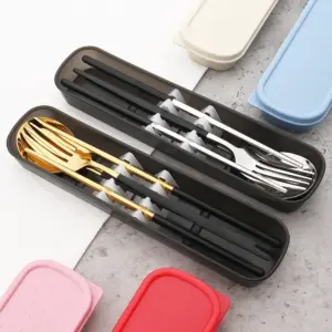 conjunto de talheres portátil aço inoxidável