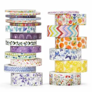 conjunto de fita washi floral