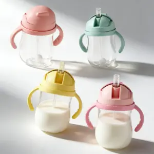 copo de silicone infantil com canudo