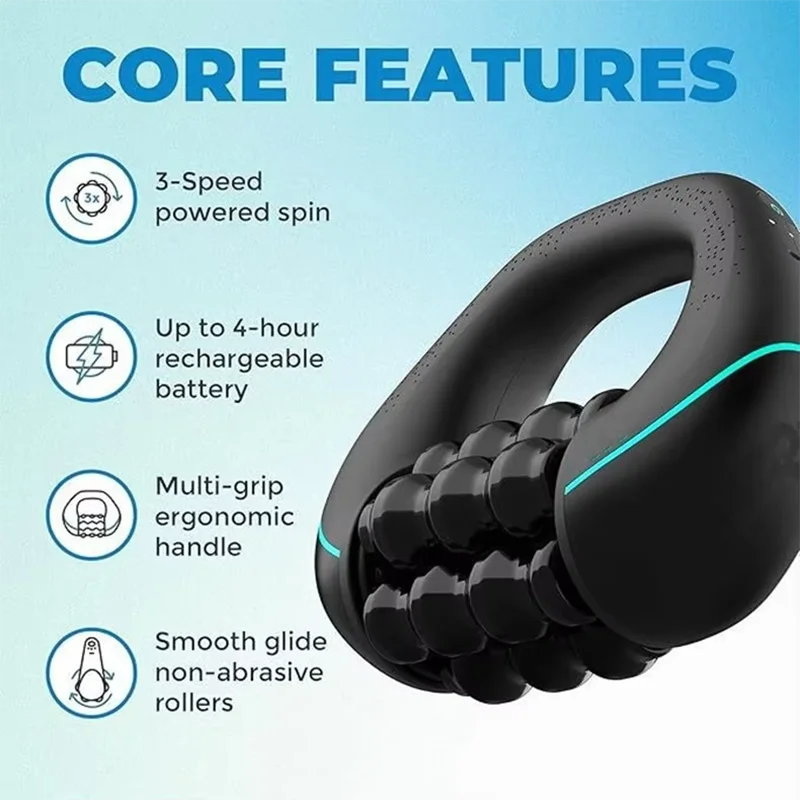Mini Massageador Percussivo Portátil Rolante 3 Velocidades - Imagem 4