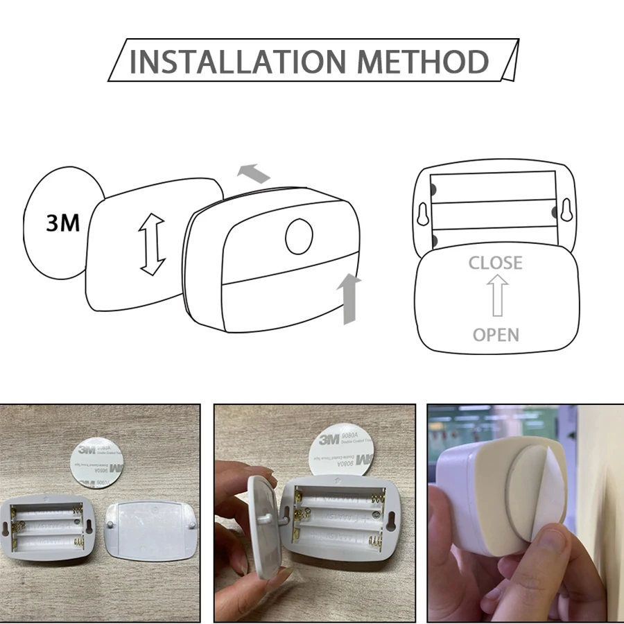 Sensor de movimento luz noturna LED, bateria, azul claro - Imagem 5