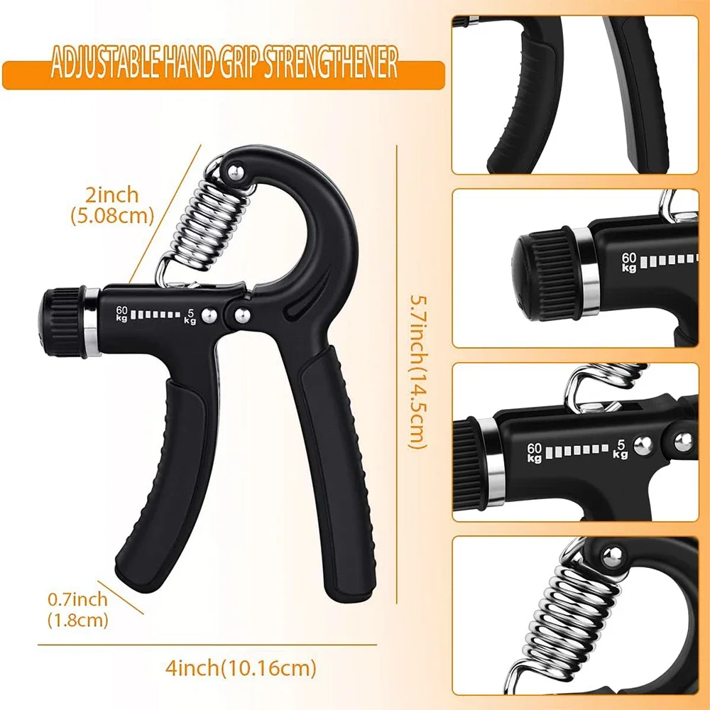 Fortalecedor de Mão Ajustável 5-60kg com Contador - Imagem 2