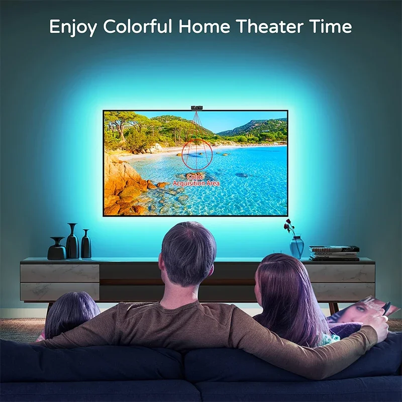 Fita LED Inteligente RGB USB 5V com Sensor de Cor para TV - Imagem 4