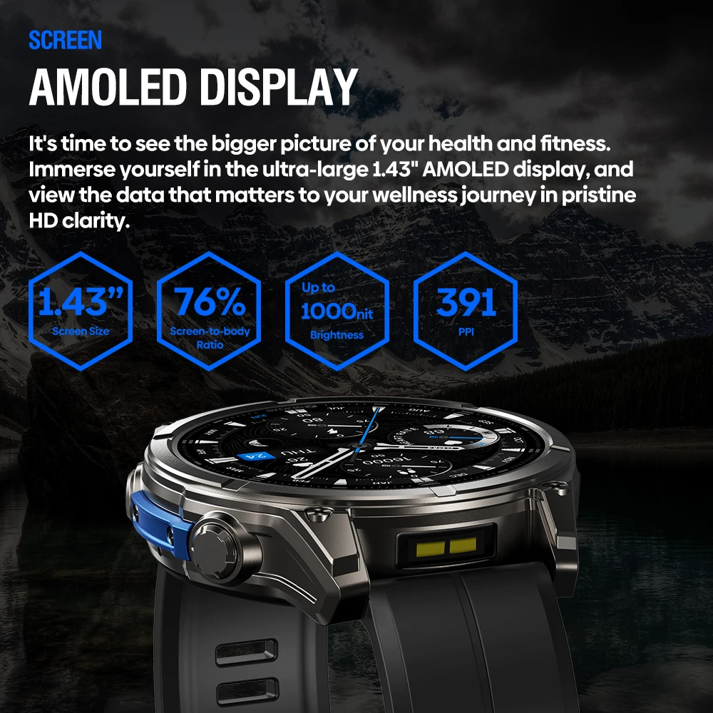 Zeblaze Vibe 8 Smartwatch Chamadas de Voz 1.43" AMOLED Cinza - Imagem 2
