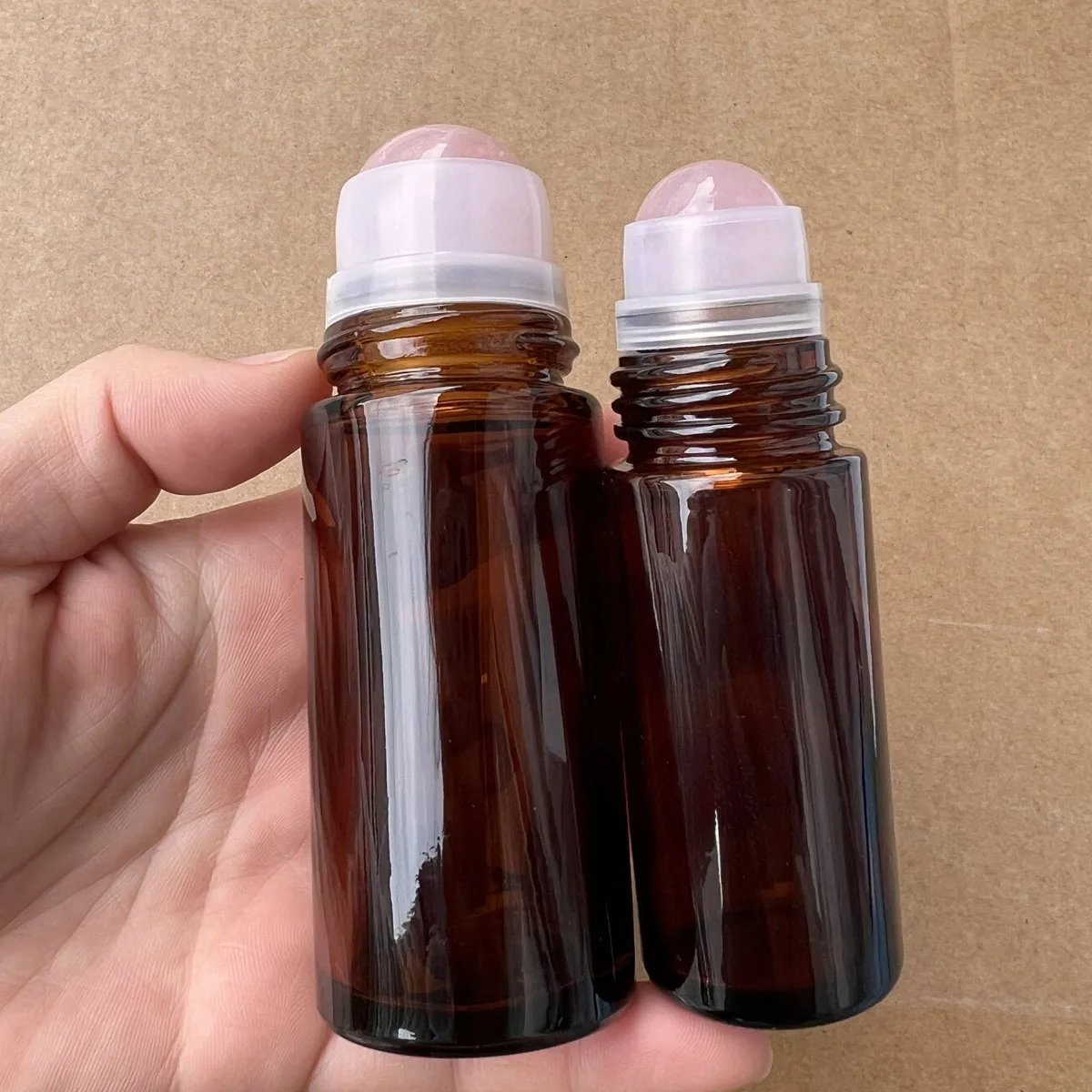 Frasco Roll-On de Vidro com Quartzo Rosa 30ml Transparente - Imagem 3
