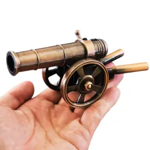 estatueta de canhão de liga miniatura