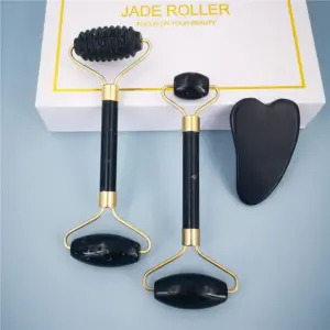 rolo massageador facial jade obsidiana