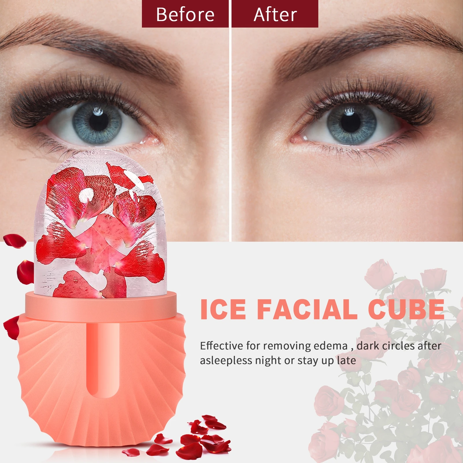 Molde de cubo de gelo facial de silicone roxo - Imagem 4