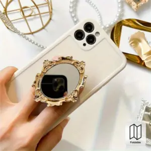 suporte de telefone retrô prata
