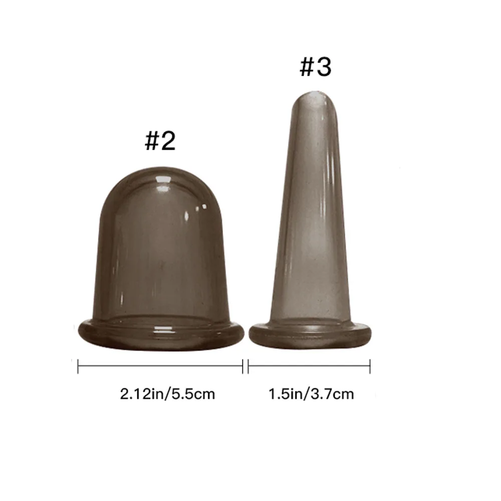 Kit Ventosas Faciais Silicone Copos Massagem Rosto Pescoço - Imagem 6