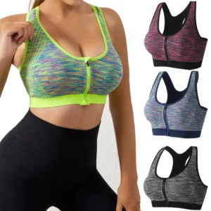 sutiã esportivo feminino zíper frontal