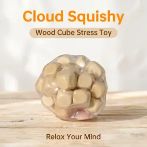 cubo de madeira transparente fidget squishy