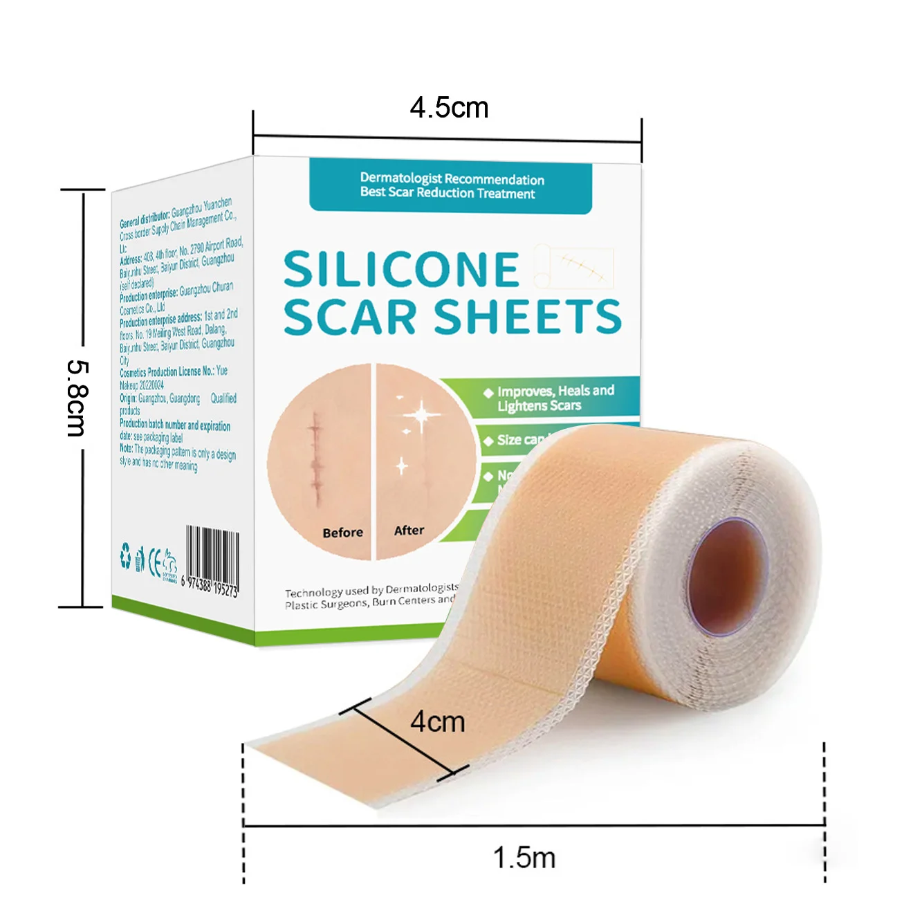 Adesivo de Silicone para Cicatrizes 4cm x 1.5m - Imagem 3