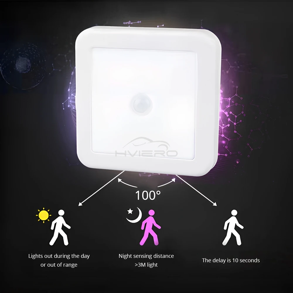 Led Night Light Sensor Movimento Carregamento USB Branco - Imagem 4