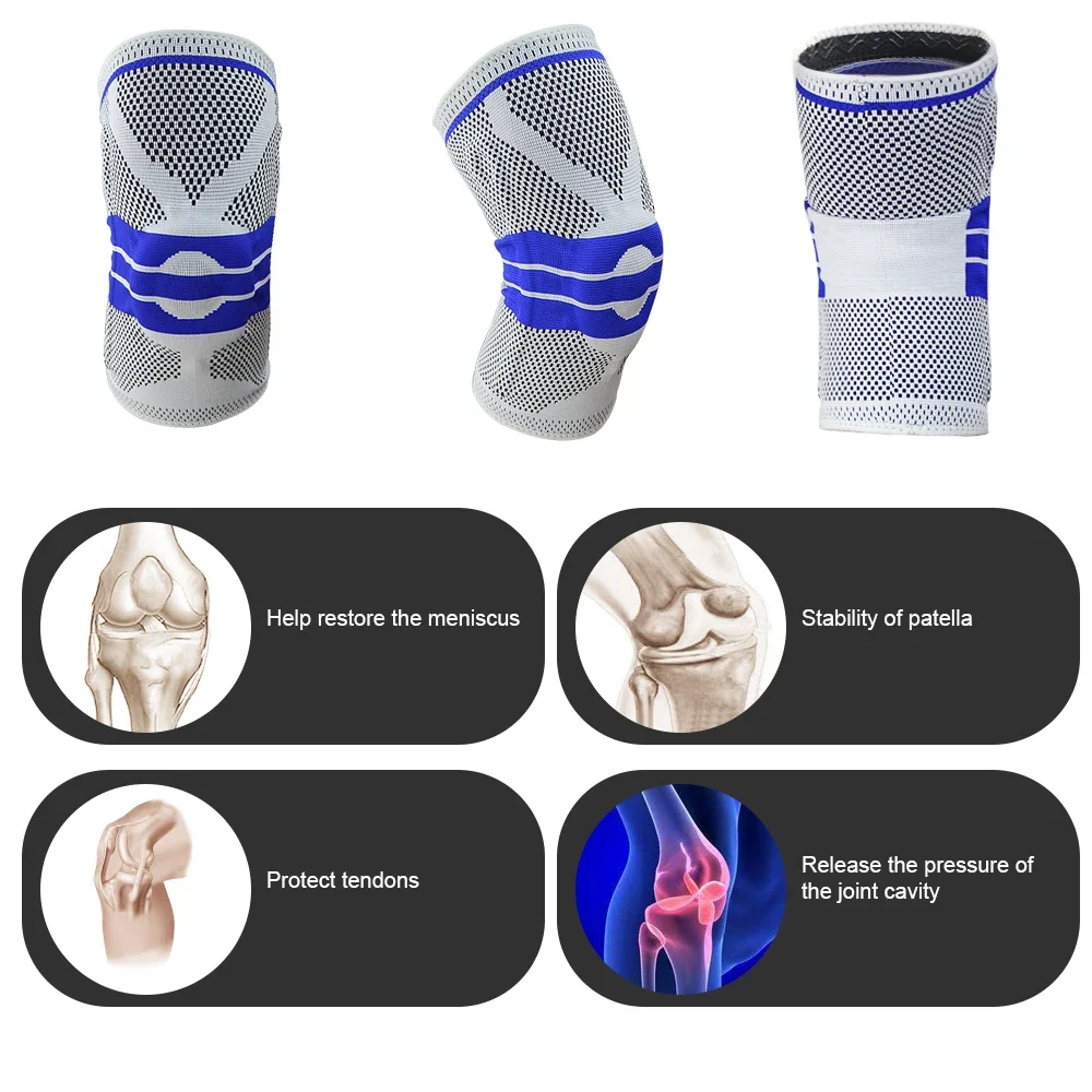Joelheira de Compressão Esportiva Nylon Spandex - Imagem 5