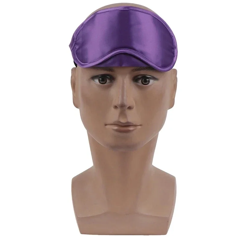 Máscara de Olhos de Seda para Dormir Acolchoada Roxo - Imagem 5