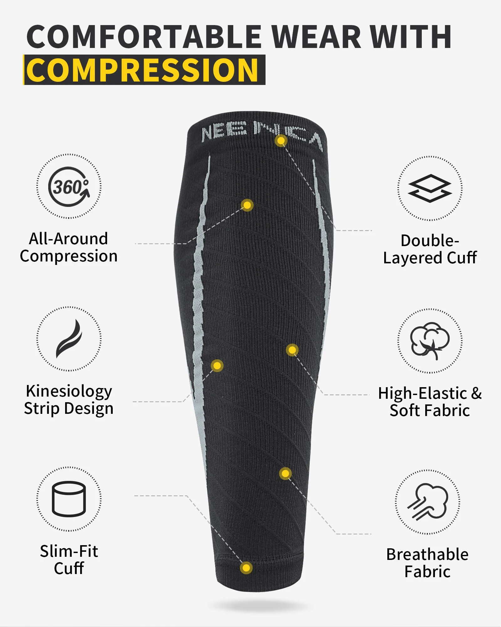 Neenca Meia de Compressão de Panturrilha Sem Pé - Imagem 4