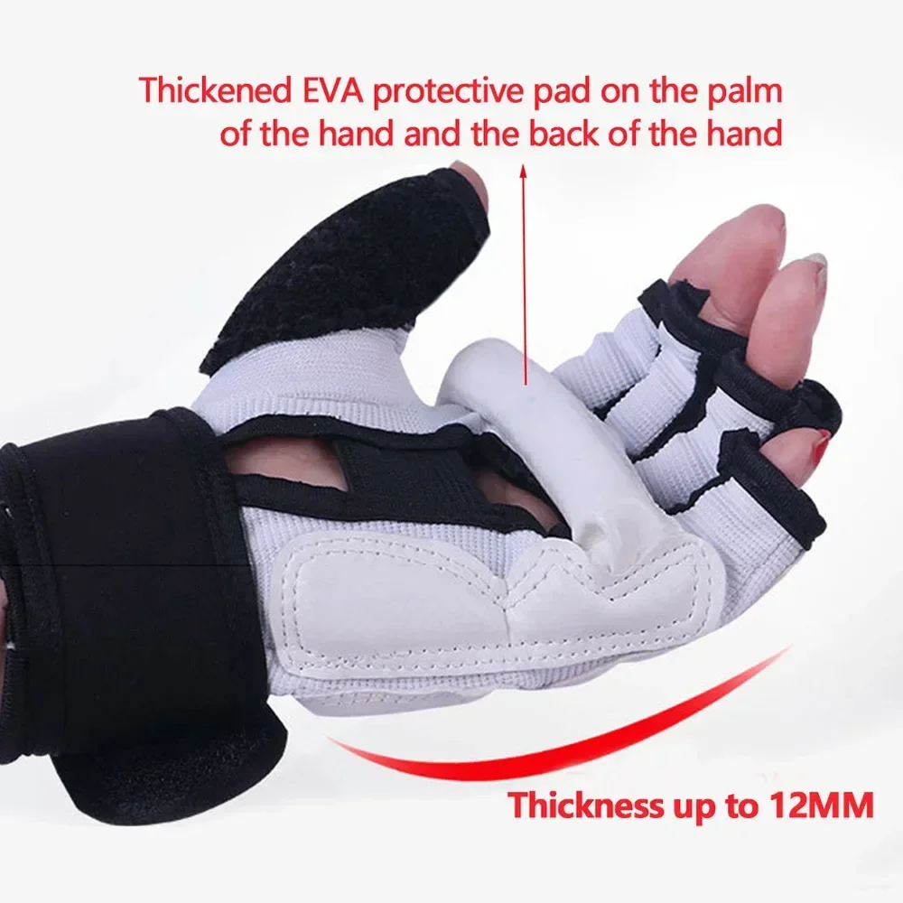 Luvas de Treino Boxe Taekwondo Proteção Mão e Pé Couro PU - Imagem 2