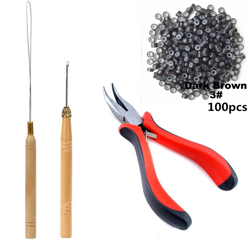 Kit de Ferramentas para Extensão de Cabelo I-Tip com Alicate e Anéis - Imagem 4
