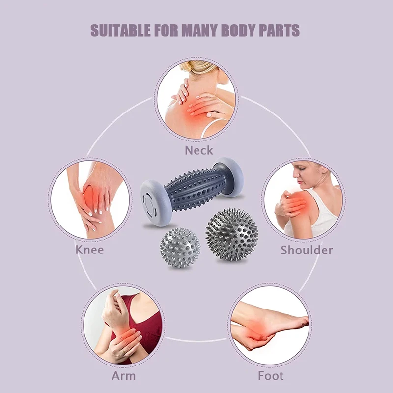 Rolo e Bola de Massagem para Pés e Músculos Marfim - Imagem 5