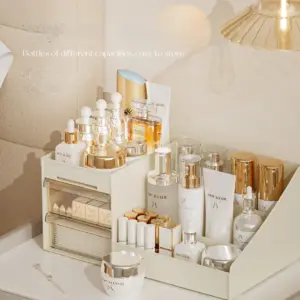 organizador de cosméticos de mesa com gavetas