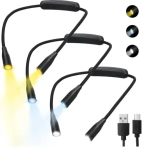 lâmpada de leitura led de pescoço recarregável