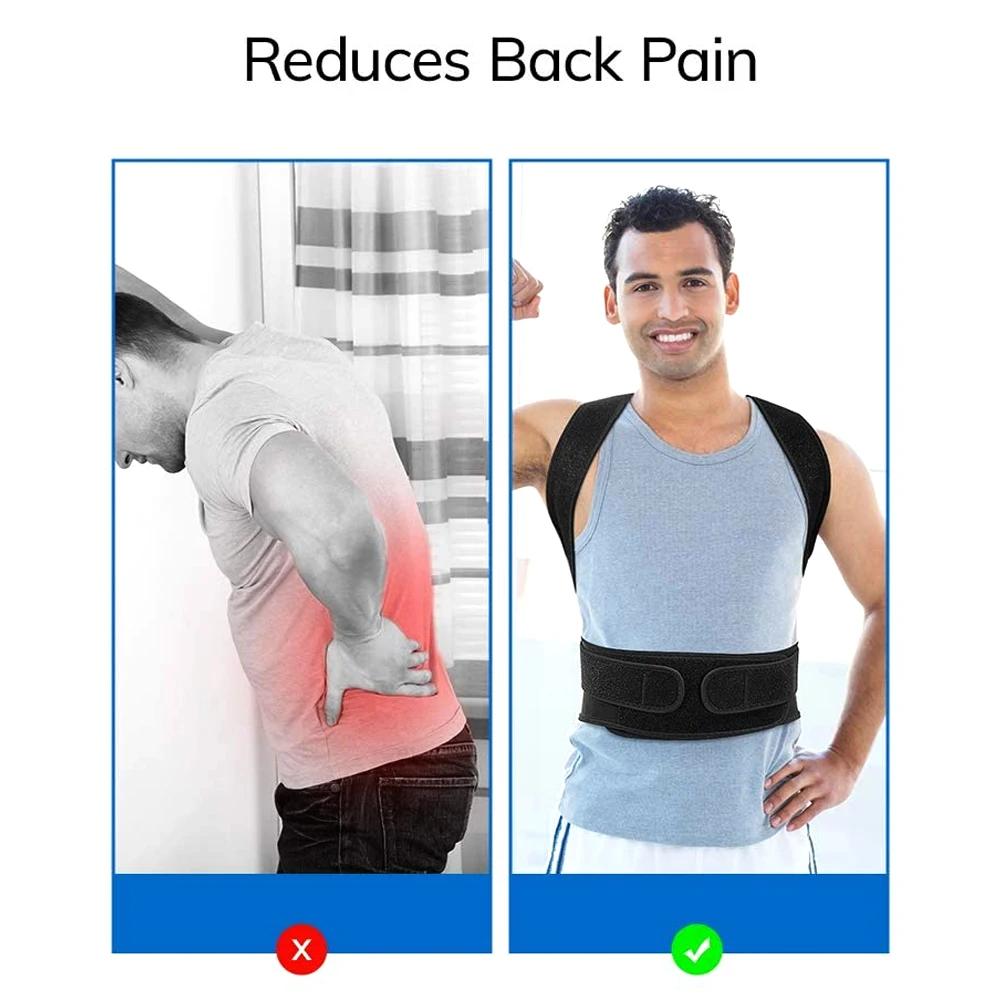 Corretor Postural de Borracha para Costas Cor Preto Tamanho M - Imagem 4