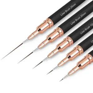 pincel para unhas cabo longo preto