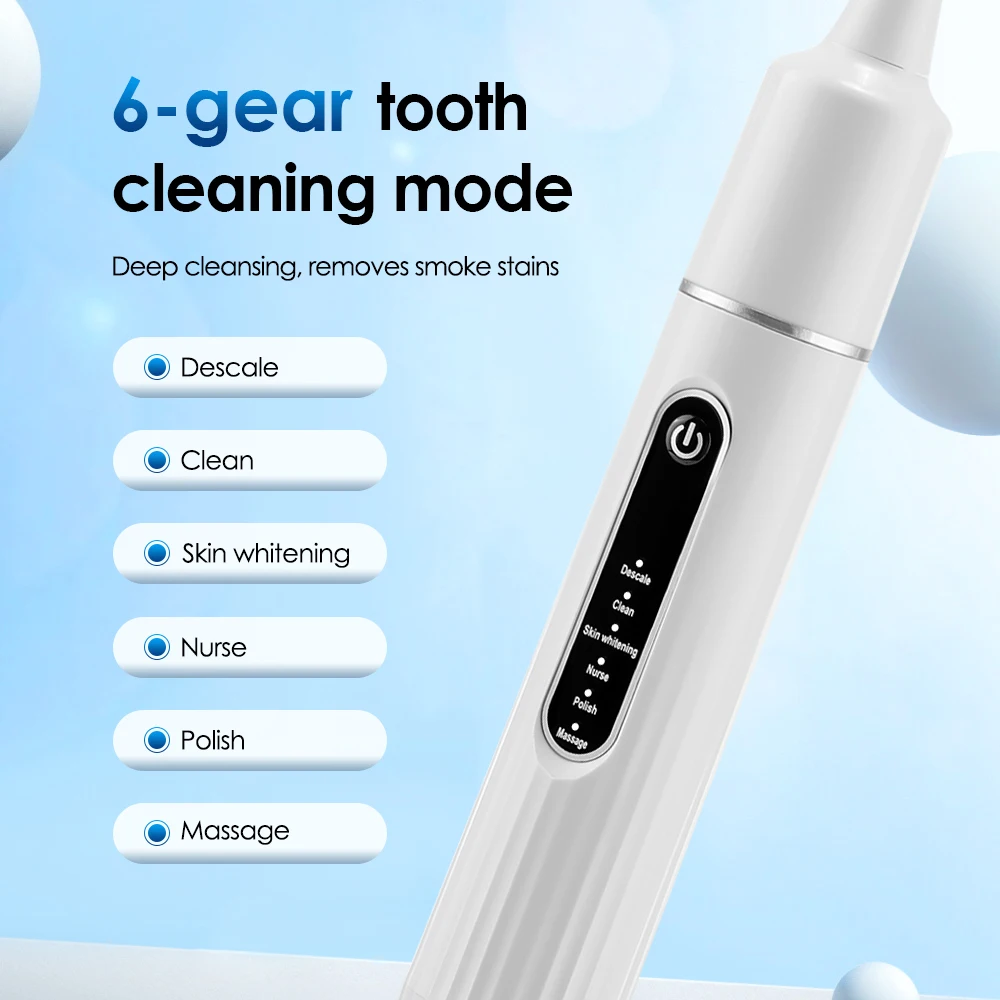 Limpador de dentes elétrico 6 modos vibração alta frequência - Imagem 4
