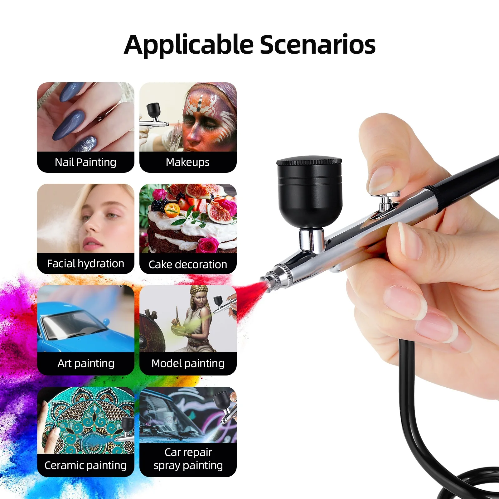 Aerógrafo Portátil Mini Kit Compressor de Ar para Artes - Imagem 5