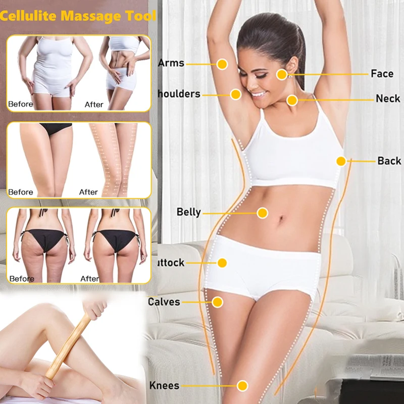 Guasha de Madeira 2 em 1 para Massagem Corporal Violeta - Imagem 3