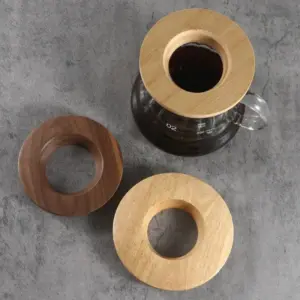 suporte de filtro de café em madeira