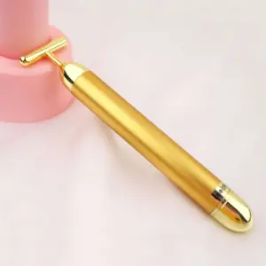 massageador facial bastão ouro 24k