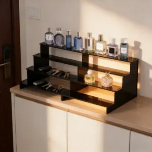 suporte expositor de acrílico preto