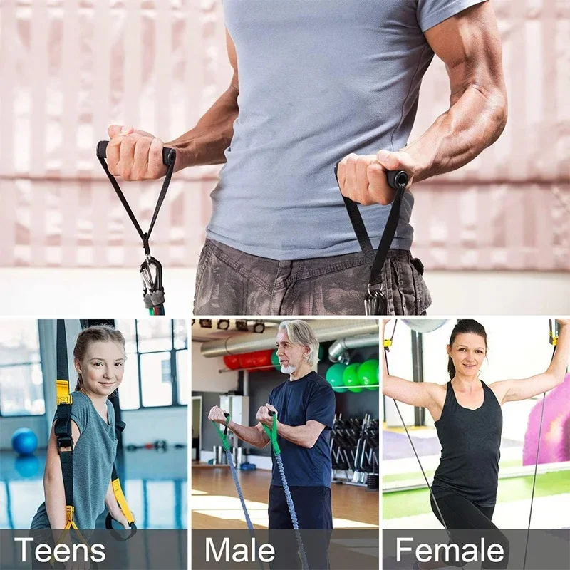 Faixa de Resistência com Alças Fitness Ginásio Antiderrapante - Imagem 6