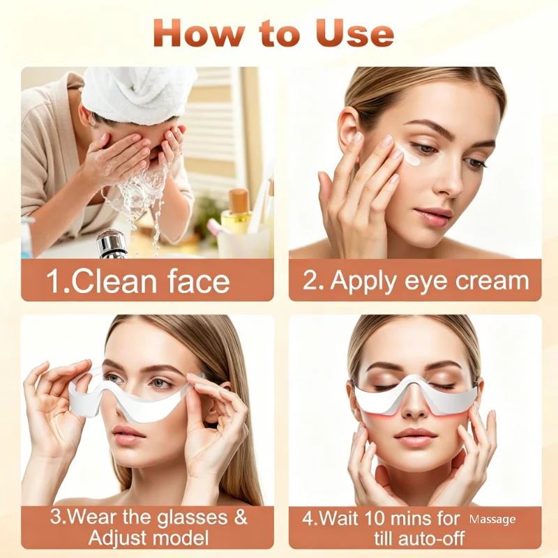 Dispositivo de Beleza LED 3 Cores para Olhos Massageador Microcorrente - Imagem 4