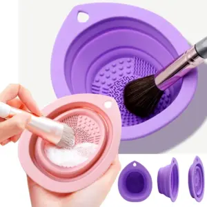 limpador de pincéis de maquiagem de silicone dobrável
